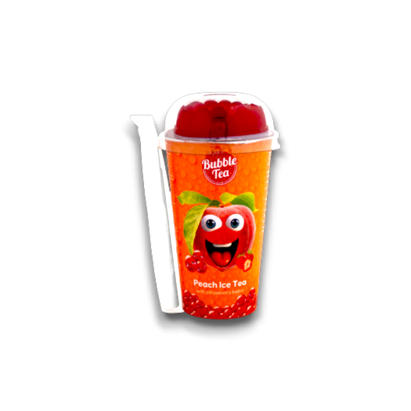 Bubble Tea (Strawberry Boba) Ice Tea Peach