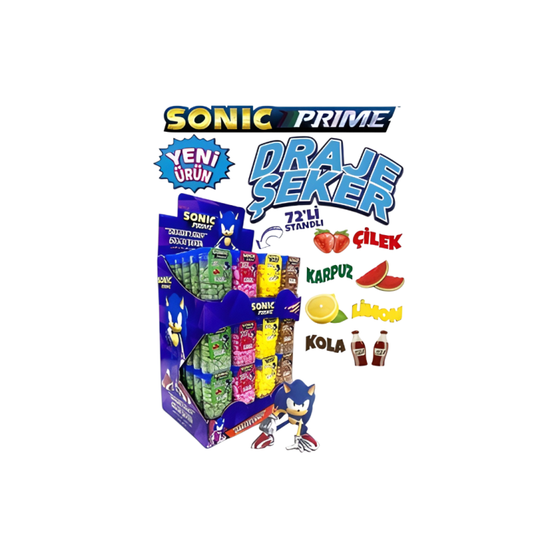 Sonic Dragee Candy Mixed Flavour With Stand